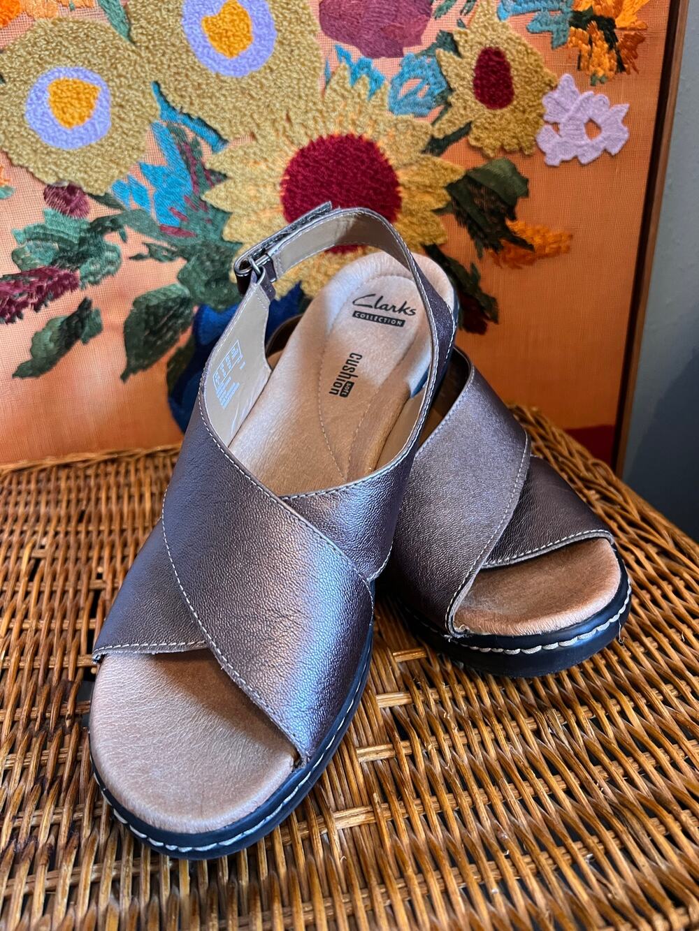 Clark’s Hayla Heaven Cushion Women’s Wedge Sandal. Brown Bronze. Summer. Wedding